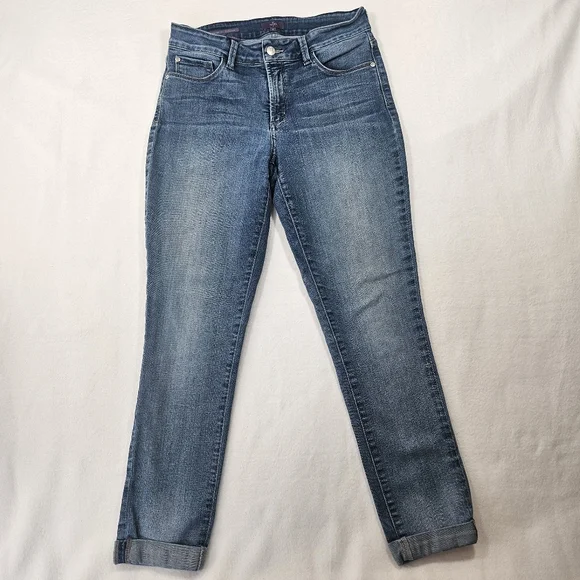 NYDJ Annabelle Skinny Boyfriend Jeans Size 6 Medium Wash Lift Tuck Stretch Denim - Picture 6 of 12